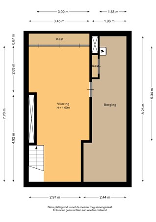 Floorplan - Schiedamseweg 226D, 3025 AN Rotterdam